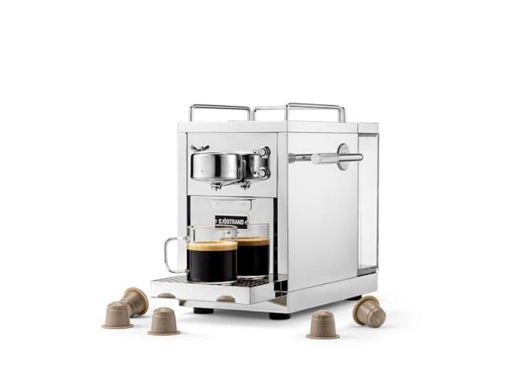 Die Original 2 Kaffeemaschine, Nespresso® kompatible Kapselmaschine, Espressomaschine aus Edelstahl, skandinavisches Design, langlebige, reparierbare Kaffeemaschine