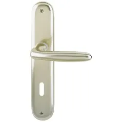 Magni, Türgriff + Türgarnitur, Hoppe Aluminium-Langschild-Türgriff-Garnitur für Innentüren Ovalbart 72/8 mm,Neusilber, 1510/273P (Türgriff)