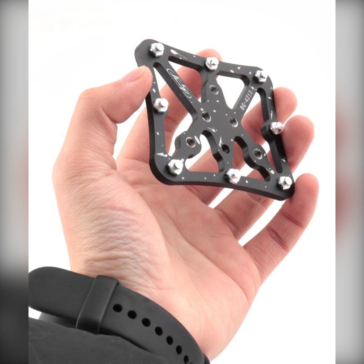 INF Adaptateur de pédale automatique à libération rapide vers plateforme plate - Plateforme large en aluminium usiné CNC avec