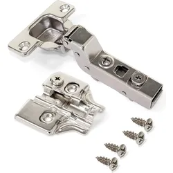 Emuca, Scharnier, Set Scharnier Innenanschlag X91N und Montageplatte