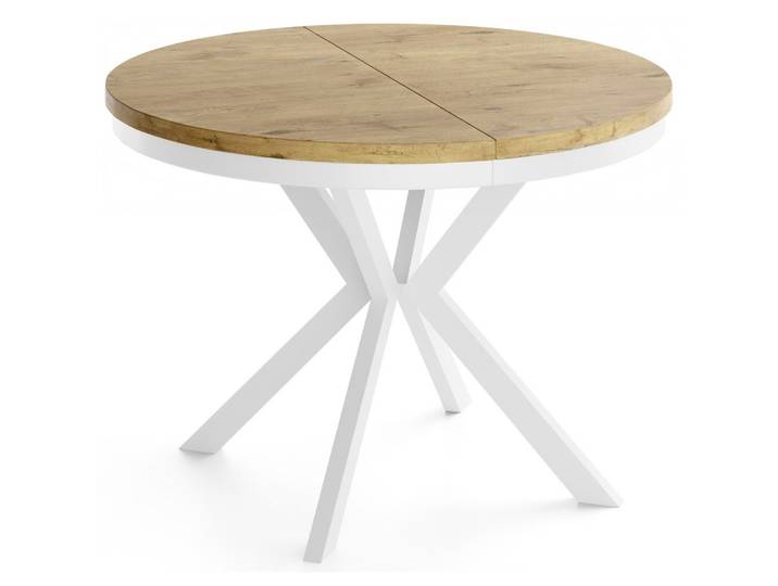 ESSTISCH Cloud runder ausziehbarer, Lancelot Eiche 120-200/120/76 cm