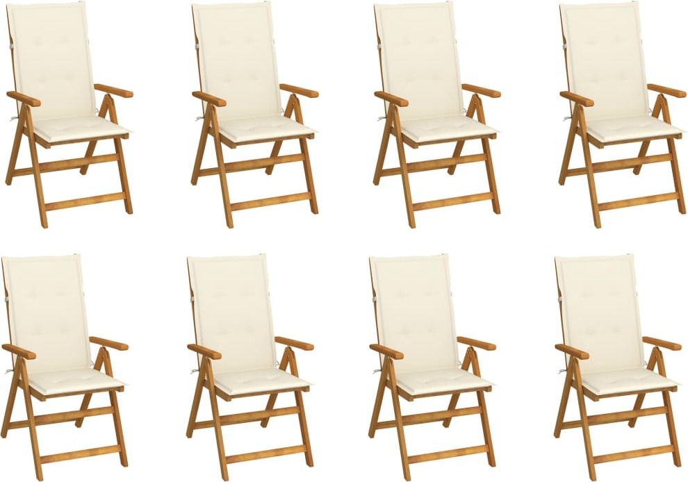 Maison Exclusive - Klappstühle mit Kissen 8 Stk. Massivholz Akazie