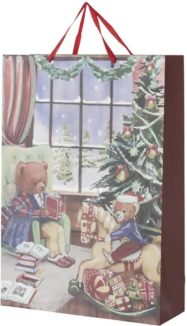 Höffner Weihnachtsgeschenktüte Bärchen   ¦ mehrfarbig ¦ Papier ¦ Maße (cm): B: 50 H: 72