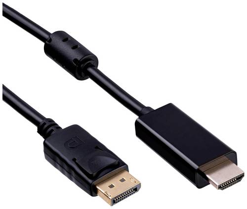 Akyga Anschlusskabel DisplayPort Stecker, HDMI-A Stecker 1.8m Schwarz AK-AV-05 HDMI-Kabel