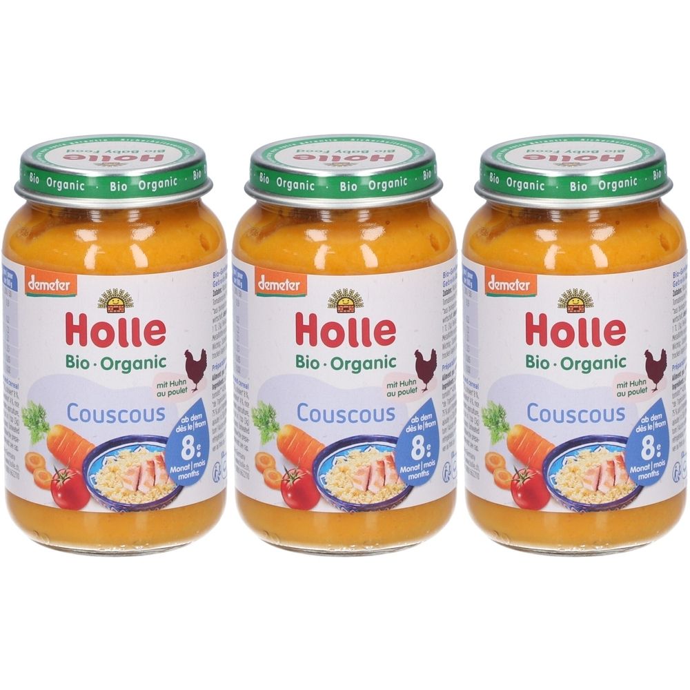 Holle Bio-Couscous mit Hähnchen x3 3x220 g Brei