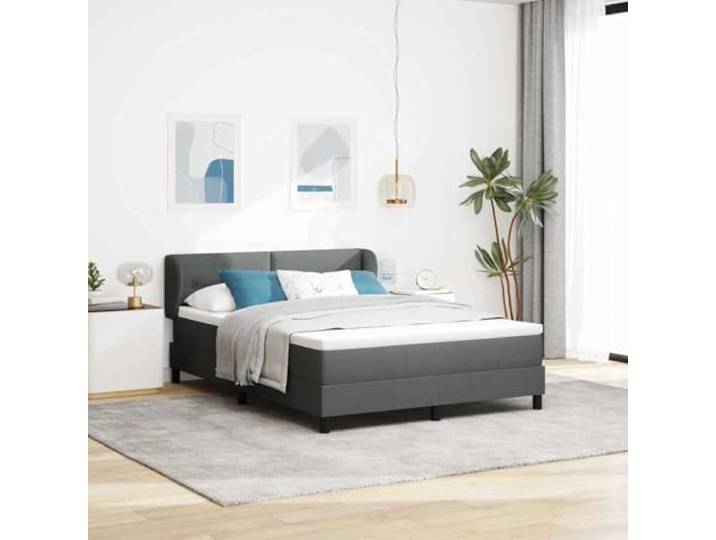 RJPLMFV Doppelbett, 140 x 200 cm, Grau, mit verstellbarem Kopfteil Taschenfederkernmatratze, Polyestergewebe, massives Kiefernholz, modernes Design