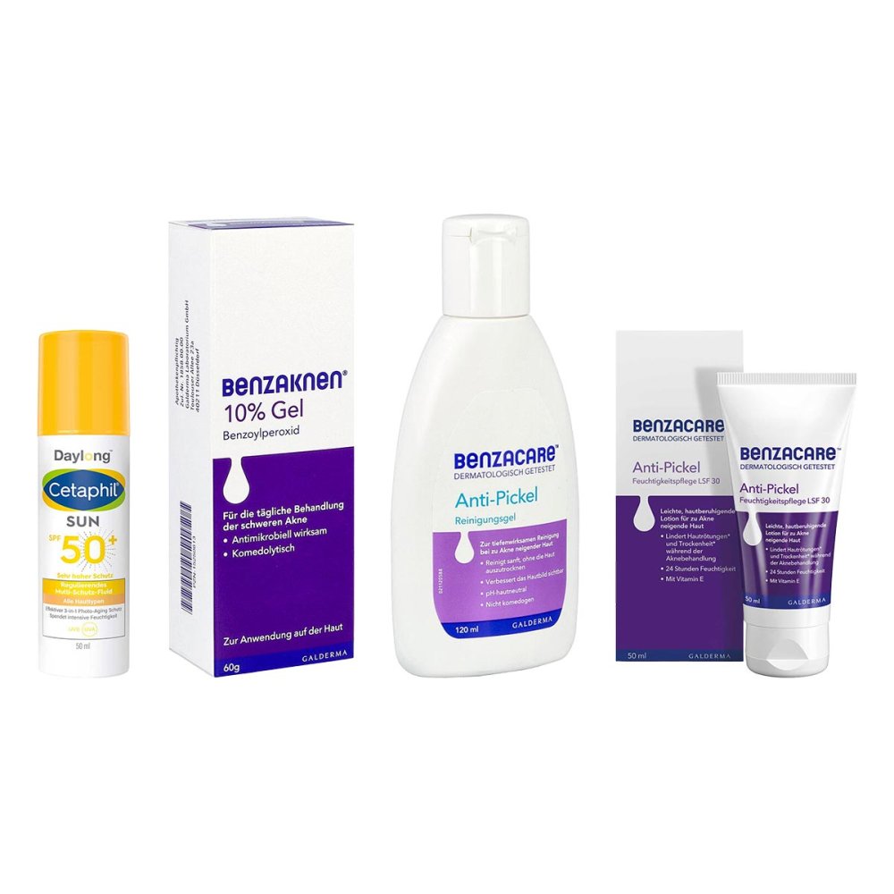 Galderma Laboratorium GmbH Benzaknen 10% Akne-Set: Reinigen, behandeln & UV-Schutz 08105391