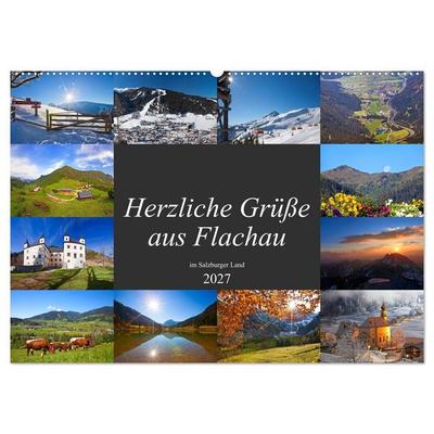 Herzliche Grüße aus Flachau (Wandkalender 2027 DIN A2 quer), CALVENDO Monatskalender
