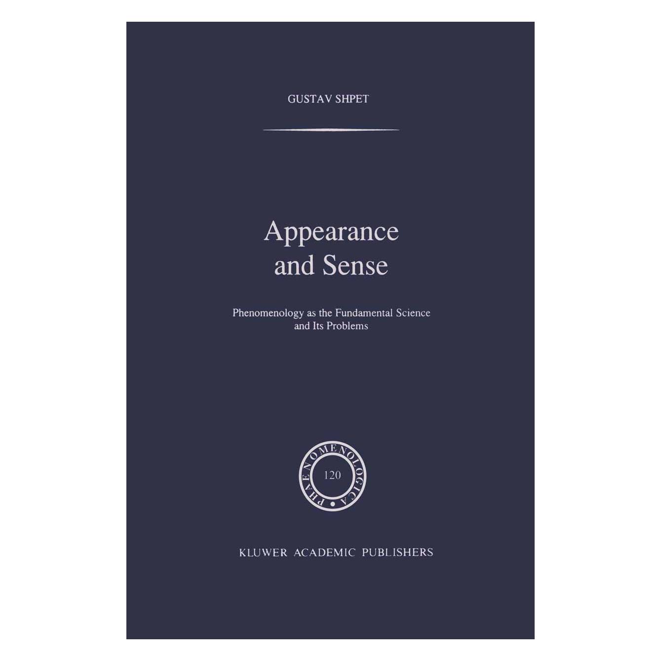 Springer Appearance and Sense (Englisch, Hardcover, Gustav Shpet) (9780792310983)