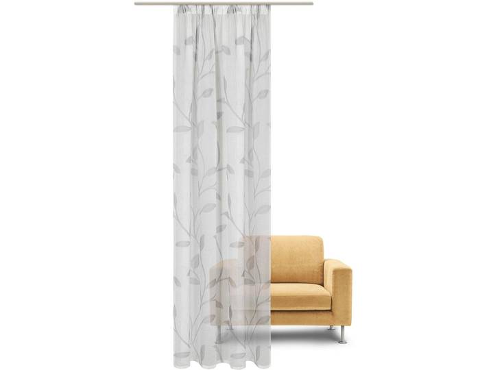 Gardine GERSTER Orsina Gr. 1, grau (hellgrau), B:140cm H:245cm, Wirkware, Polyester, Gardinen, Gardine, Fertigschal - nature line