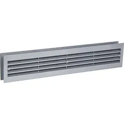 Kunststoff Lüftungsgitter Farbe Edelstahl Einbaumaß 434 x 90mm