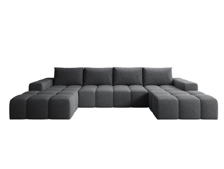 PROMETO Möbel Ecksofa Couch U-Form, Sofa U-Form Teddy-Bouclé, Web oder Cord-Stoff Cento