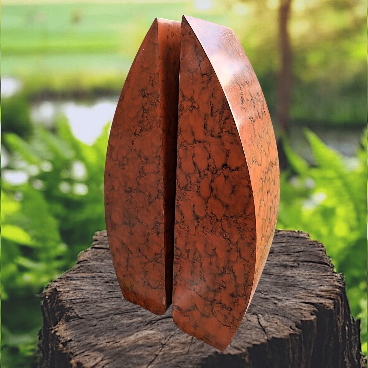RVS Duo-urn Zeilen bruin