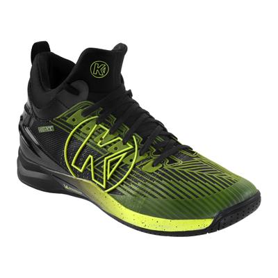 Hallenschuh KEMPA "Hallen-Sport-Schuhe ATTACK MID", Kinder, Gr. 6, gelb (schwarz, fluo gelb), Obermaterial: 100% Textilmaterial TEXMAT., Schuhe Hallenschuh