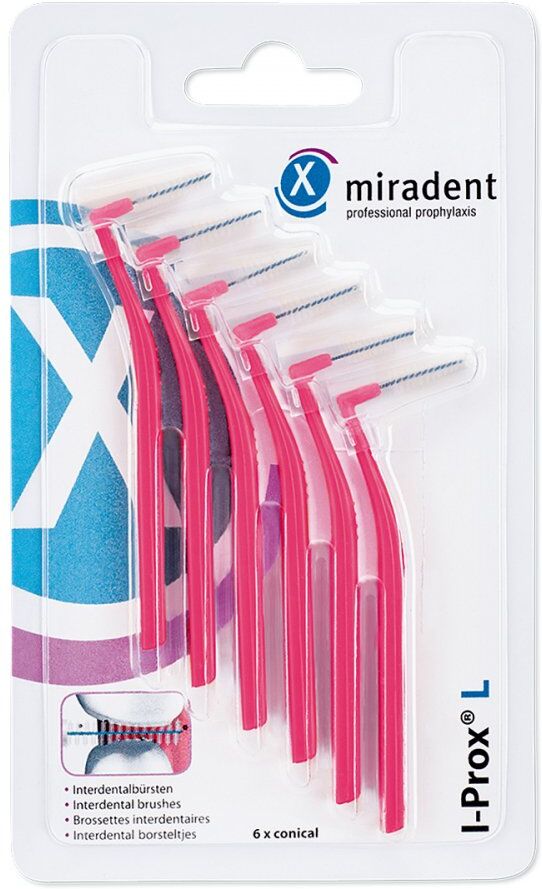 Miradent Interdentalbürste I-prox L 0,4 mm pink 6stk
