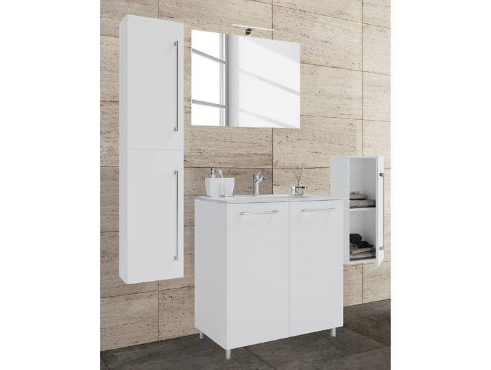 Salle de bain Muniz XII 4 éléments 147cm Blanc/Blanc