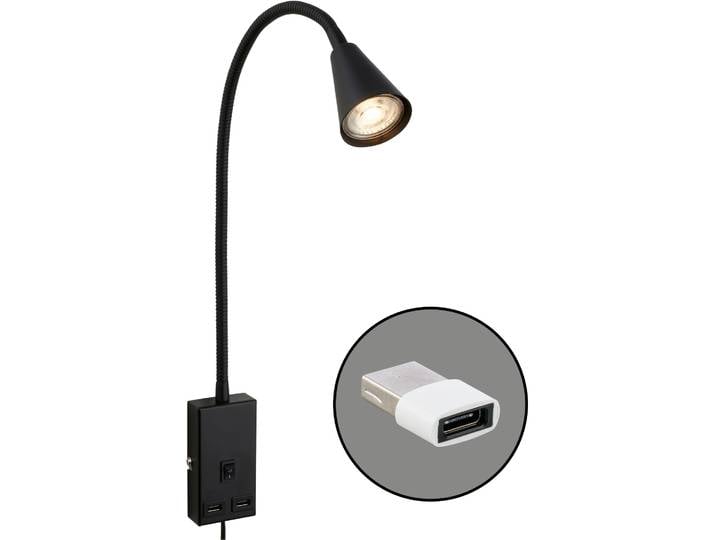 BRILONER LEUCHTEN Nachttischlampe JUSTRA Tischlampe , schwarz (weiß, neutral), Leuchten, Nachttischlampe