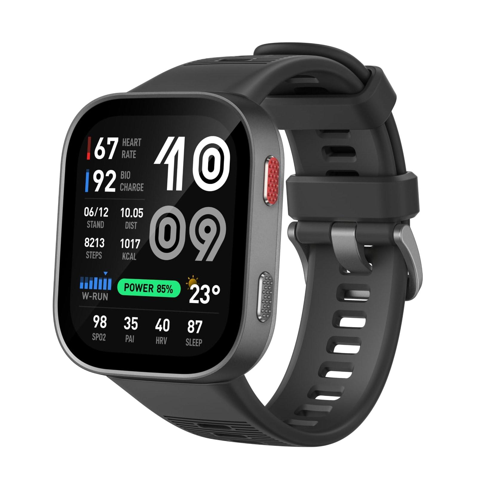 Amazfit Bip Max, Carbon Gray Smartwatch (Herzfrequenzmessung, Schrittzähler)
