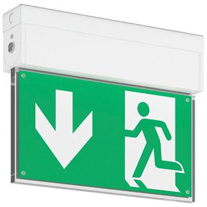 RZB Notbeleuchtung GSUN S, Fluchtwegleuchte, LED, Wand- & Deckenmontage, 4 Piktogramme, für Dauerbetrieb