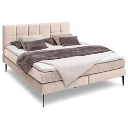 Boxspringbett Adel 180 x 200 cm Stoff Beige Creme