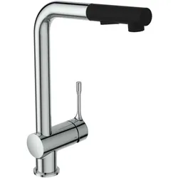 Ideal Standard CeraLook Küchenarmatur BC178AA verchromt, mit hohem Auslauf und herausziehbarer Handbrause, Ausladung 225 mm