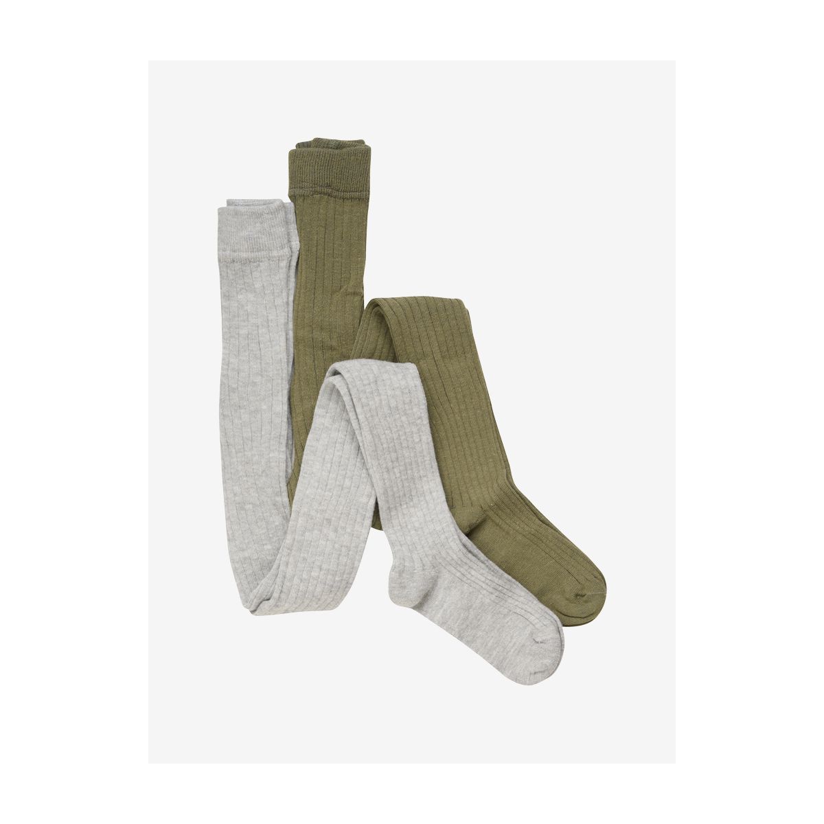 Minymo Stocking - Solid rib 2-pack light grey melange (130) 92\98 5754-130-92\98