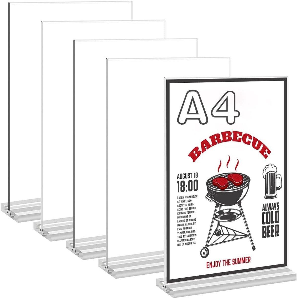 Set van 5 Acryl Tafelkastjes voor Menu's en Foto's