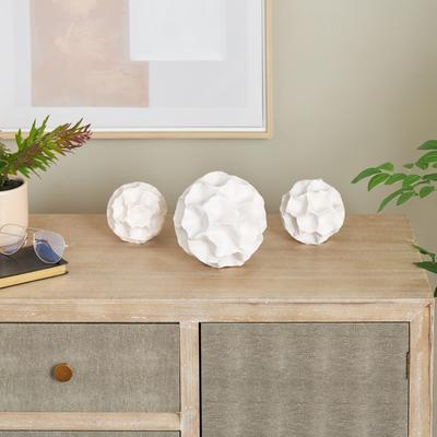 ARCILLA ELEMENTAL Gold or White Resin Decorative Orbs & Vase Filler with Varying Sizes (Set of 3)