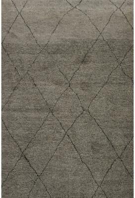 Rug Source Hand-knotted Modern Wool Greys All-Over/ Trellis Area Rug - 7' 6'' X 5' 5''