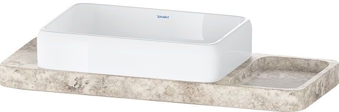 Duravit Collection One Waschtisch-Konsolen-Set D4800200 100x41x90cm, mit Konsole, grauer Travertin poliert