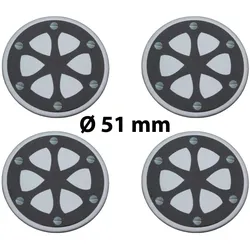 4 x Ø 51 mm Polymere Aufkleber / Dekor / Nabenkappen, Felgendeckel