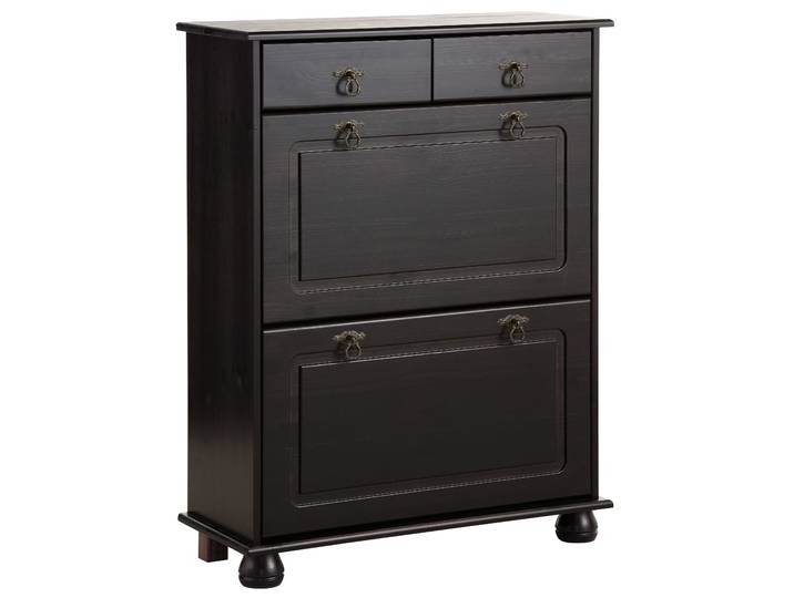 Schuhkommode GOODPRODUCT Finca , braun (dunkelbraun), B:75cm H:100cm T:30cm, Massivholz, Sideboards, Schuhkommode, aus massivem Kiefernholz, Höhe 100 cm