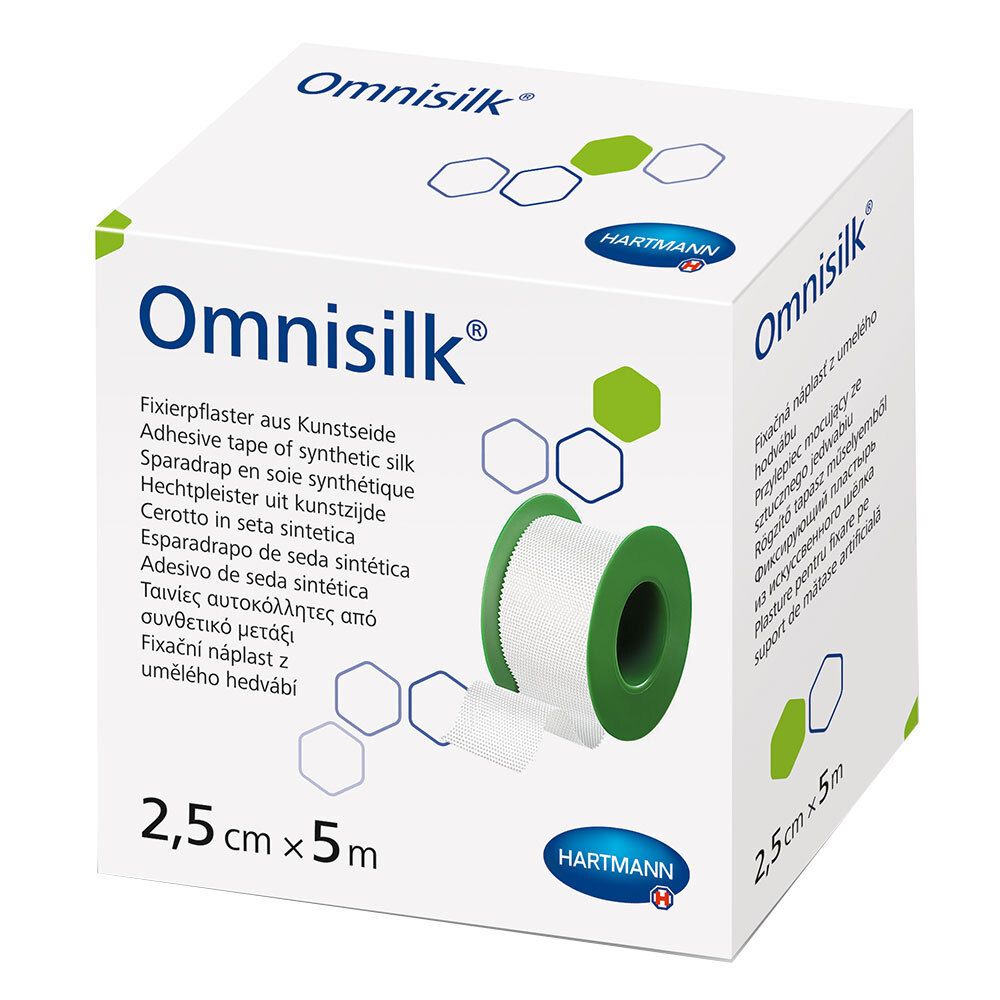 Omnisilk Fixierpflaster Kunstseide 2,5 cmx5 m 1 St Pflaster