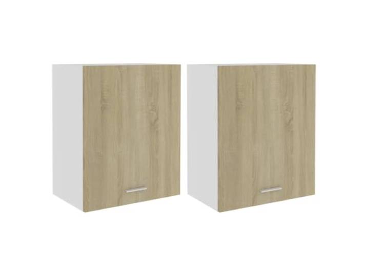 Helloshop26 2er Set funktionelle Hängeschränke Küche 50x31x60 cm aus Holz Technik Eiche Sonoma 02_0047843