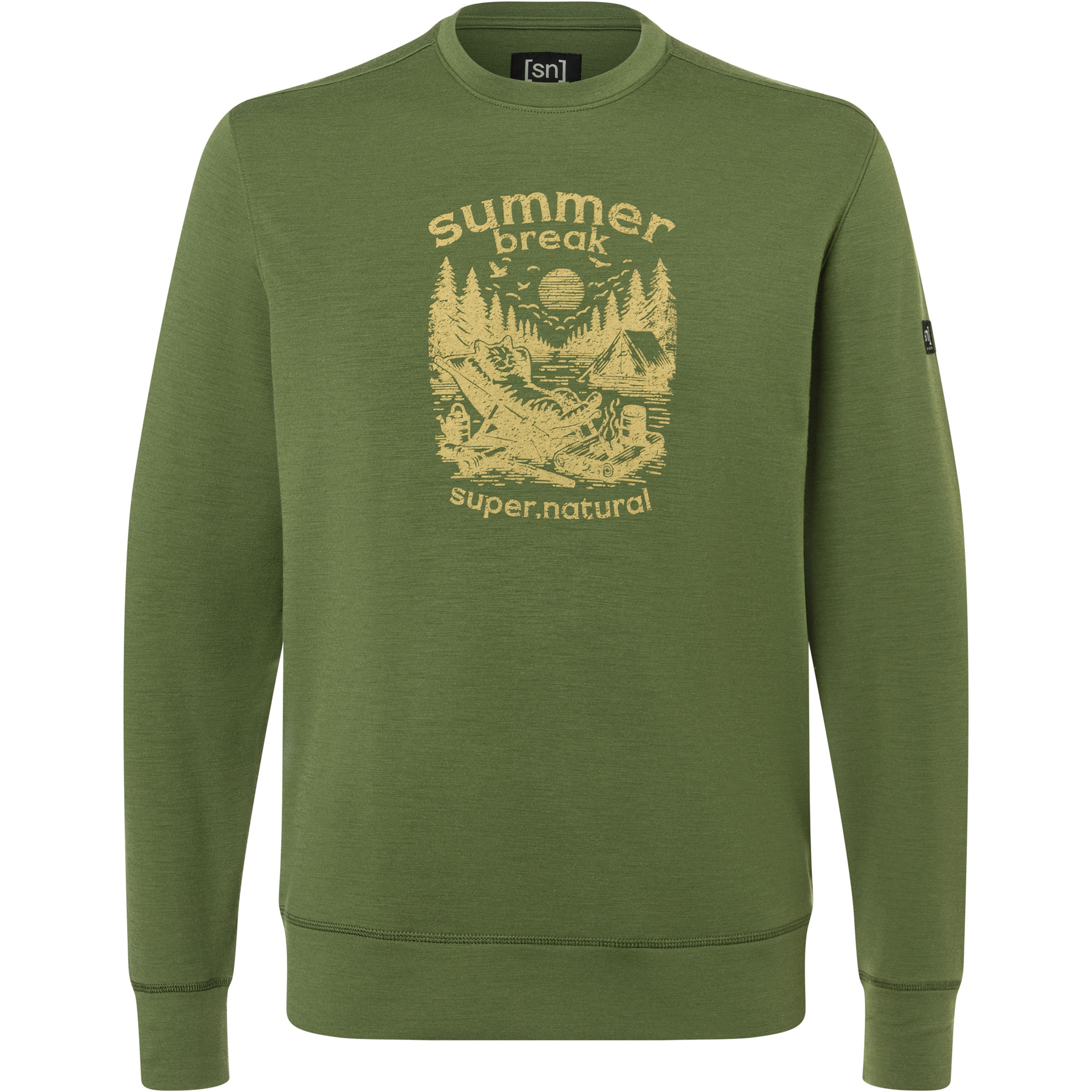 Super.Natural Summer Break Crew Herren Pullover gruen Größe XXL Hautfreundlich Merinowolle