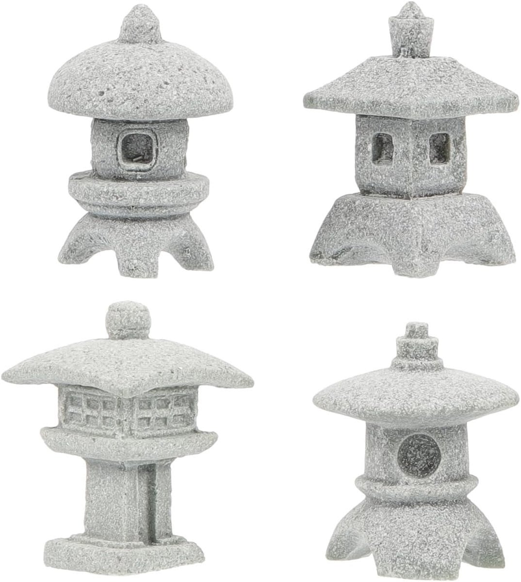 Mini Pagoda Standbeeld van Sandsteen voor Zen Tuin en Bonsai Decoratie, Beige of Grijs