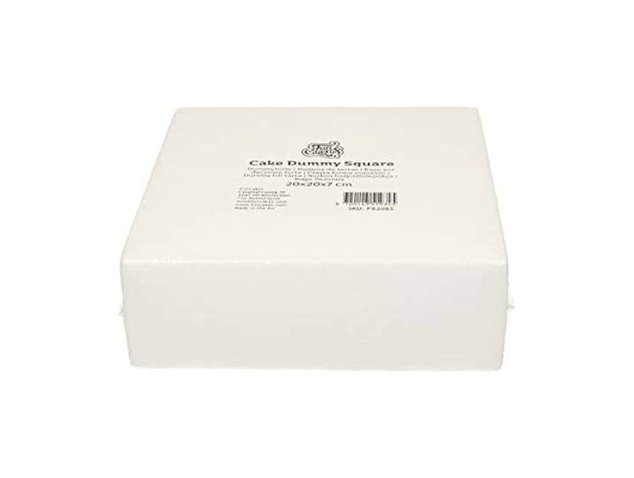 FunCakes Cake Dummy Square: Cake decorating, Reusable dummy, Make the perfect square dummy, 20x20x7 cm