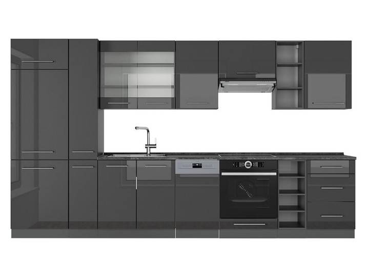 Cuisine Vicco Fame-Line Anthracite Haute brillance 355cm \, PT Anthracite\, Model 57205