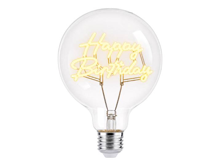 LED-Glühlampe HappyBirthday Ø 13cm Gelb/Gelb