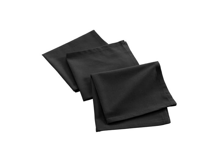 Baumwoll Servietten, 3er-Set,schwarz, Stoffservietten, 40 x 40 cm