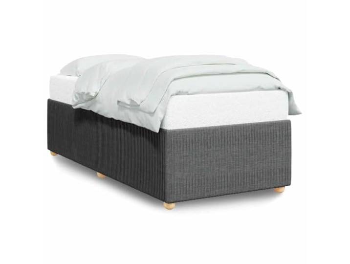 PUGYNBK Bettgestell ohne Matratze, 90 x 190 cm Weiches Polyestergewebe, Lattenrost, robuste Beine, dunkelgrau
