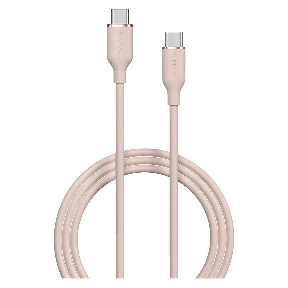 Devia Kabel Jelly USB-C - USB-C 1,2 m 60W rosa (1.20 m, USB 3.2 Gen 1, 60 W) (BRA012895)