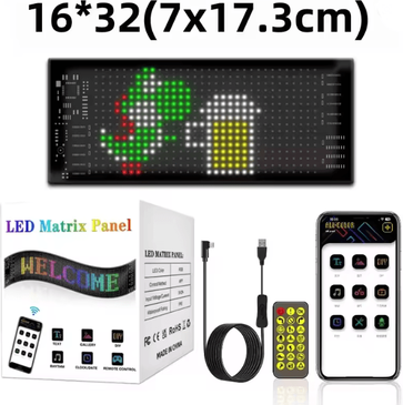 Inspire Essentials LED Matrix Car Windshield Display With App Control Flexible LED Car Display Panel a