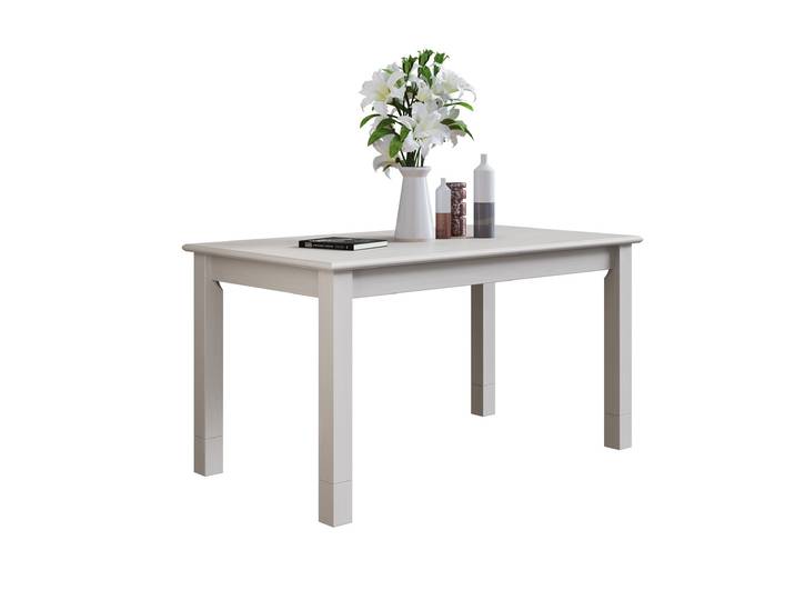 Esstisch GOODPRODUCT Rauna , weiss (weiß), B:140cm H:75cm T:80cm, Tische, Esstisch, Aus massiver Kiefer
