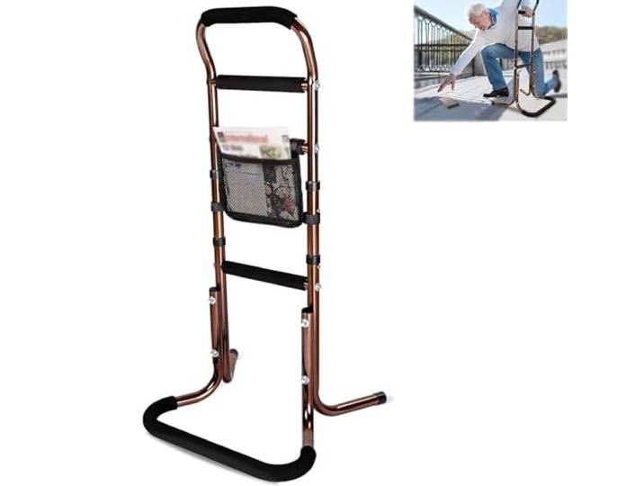 Yihanghang Bettgitter für Ältere, Stuhl Stand Assist für Senioren mit Lagerung Tasche, einstellbare Höhe Stock, tragbare Mobilität Aids Couch Sofa Behinderte Unterstützung Griffe Fallschutz