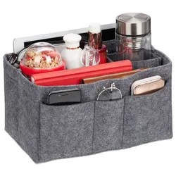 Relaxdays Taschenorganizer Handtasche Filz Grau