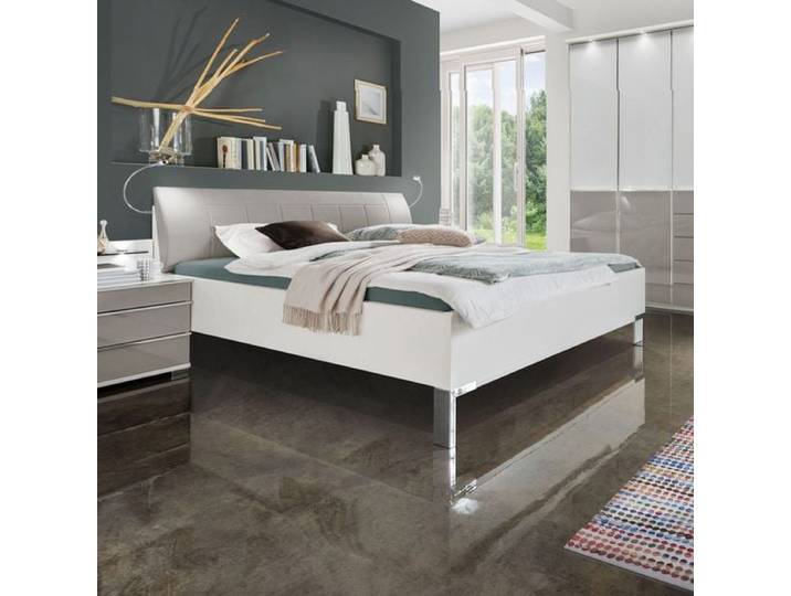 Bett Shanvalley Komfort 180x200cm Weiß modern, höhenverstellbar