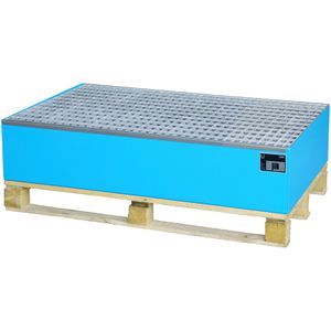 BAUER Auffangwanne 2010, blau, aus Stahl, 120 x 80cm, mit Stahl-Gitterrost, 215 Liter