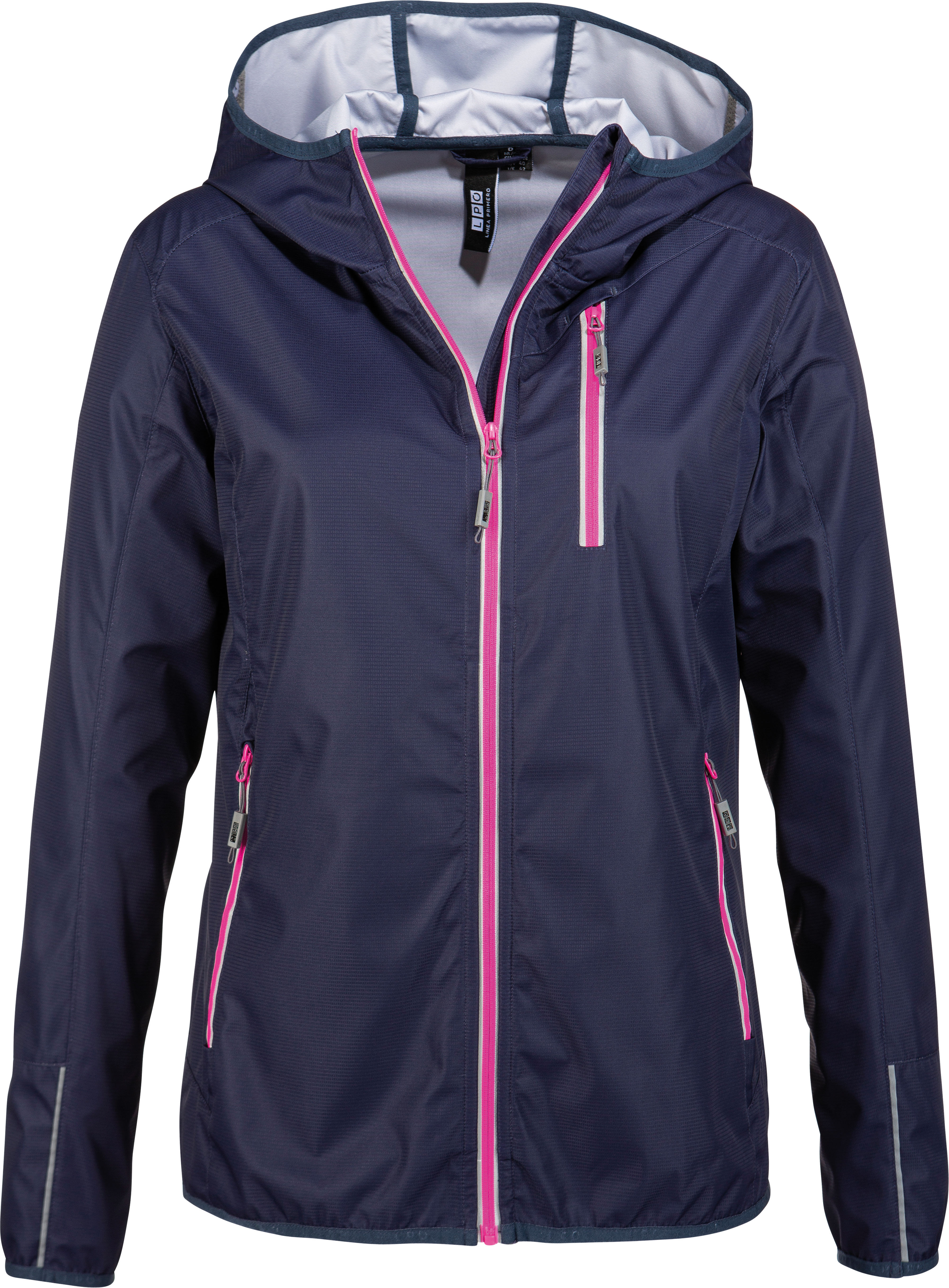 Softshelljacke LPO "MECATINA PEAK II WOMEN", Damen, Gr. 44L, blau (navy), Softshell, 100% Polyester, körpernah hüftbedeckend, gerader Abschluss mit Gummizug, Jacken Softshelljacke, mit abnehmbarer Kapuze navy 44L