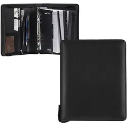 Bind Terminkalender A5 (21x26cm) Terminplaner Leder schwarz mit Kalender 2026